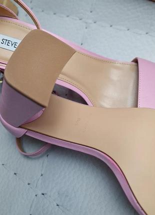 Steve madden оригінал рожеві шкіряні босоніжки на підборах9 фото