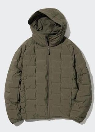 Куртка uniqlo оливкова pufftech parka (warm padded)