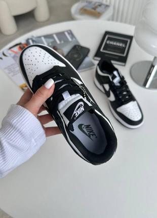 Топовые женские кроссовки nike dunk white black4 фото