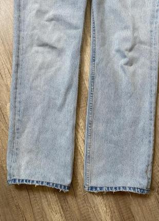 Трендовые базовые синие светлые прямые джинсы на высокой посадке zara, p.s/m2 фото