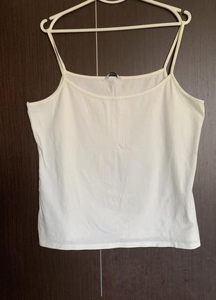 Базовая белая майка-топ из натурального хлопка  (большой размер)