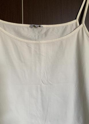 Базовая белая майка-топ из натурального хлопка  (большой размер)2 фото