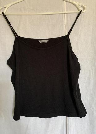 Базовый черный топ из натуральной вискозы (размер 14/42-16/44)