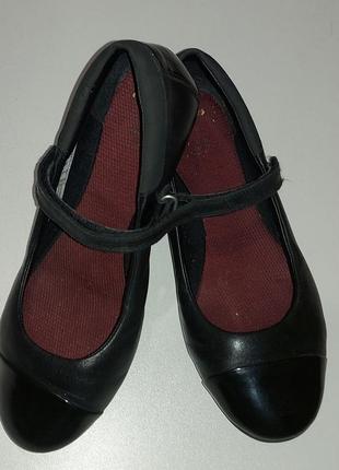 Clarks 36, туфлі, балетки, чорні, шкіра, лак