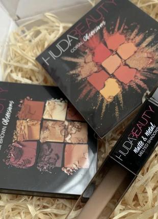 Палітра тіней  huda beauty warm brown obsessions.10 фото