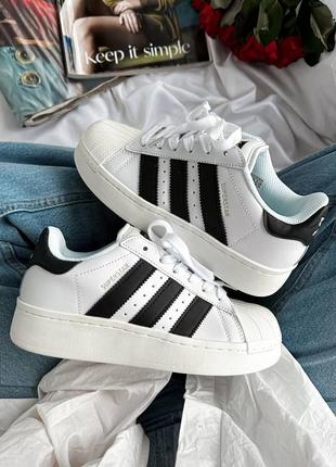 Adidas superstar platform white black женские кроссовки адедас суперстар3 фото