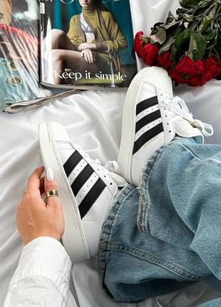 Adidas superstar platform white black женские кроссовки адедас суперстар8 фото