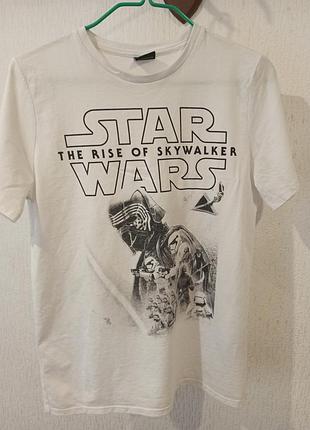 Футболка star wars junior подростковая, белая 12-14 лет
