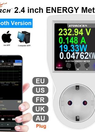 Bluetooth ватметр. bluetooth энергометр. прибор для измерения параметров ээ