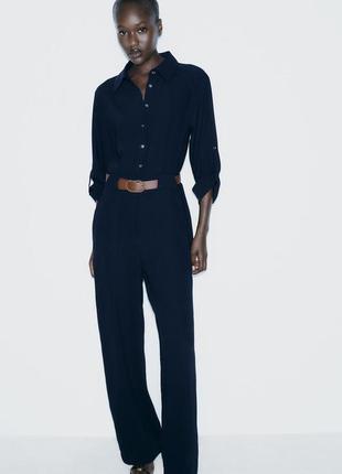 Комбинезон женский темно-синий с ремнем zara new