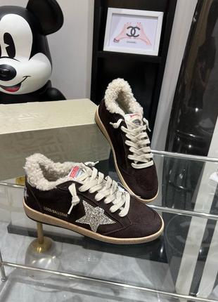 Кеды кроссовки зимние замша овчина golden goose ggdb