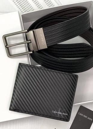 Мужской подарочный набор портмоне и ремень calvin klein