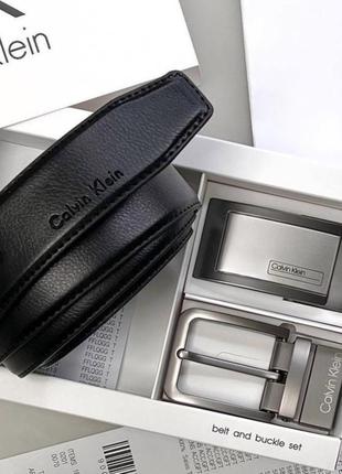 Мужской подарочный набор (ремень с двумя пряжками) calvin klein
