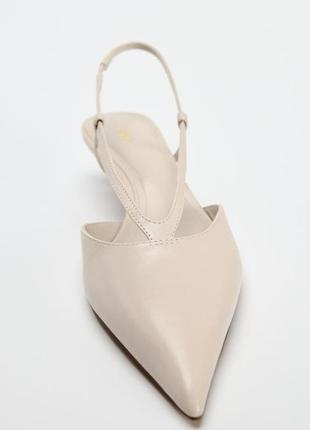 Відкриті шкіряні туфлі кітен хіл zara new4 фото