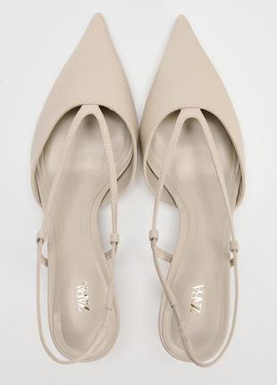 Відкриті шкіряні туфлі кітен хіл zara new5 фото
