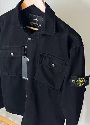 Черная джинсовая куртка stone island