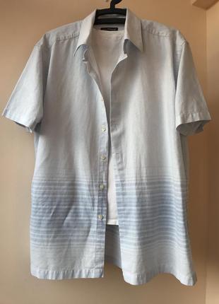 Хлопковая кулина рубашка, рубашка мужская с коротким рукавом1 фото
