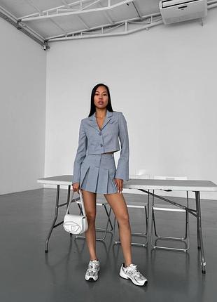 Костюм твой жакет юбка гусиная лапка принт