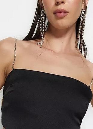 Топ сатин лямки со стразами