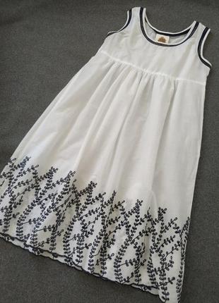 Легкое хлопковое платье с вышивкой vinage bouquets, xs-s1 фото