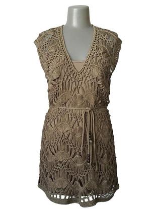 Вязаная ажурная туника вязаный ажурный топ