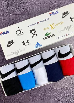 Набор мужских трусов боксеров в стиле boys nike 5 шт высокого качества