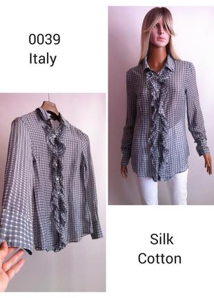 Шикарная рубашка из шелка и коттона дорогого итальянского бренда 0039 italy