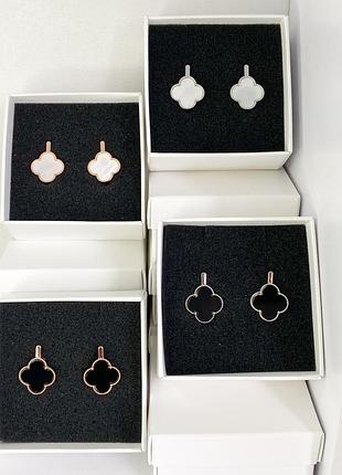 Сережки клевер на англійській застібці