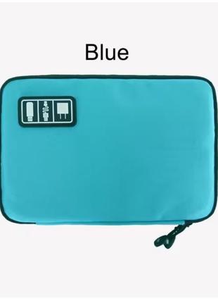 Сумка/органайзер для зберігання проводів/ usb/навушників/кабелів/флешок (блакитна)