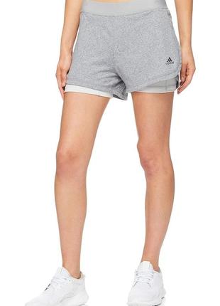 Спортивные шорты 2в1 ✨ adidas ✨ серые шорты   встроенные велосипедки шортики