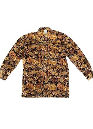 Женская желто-черная рубашка с принтом рыб фирмы f.kummer