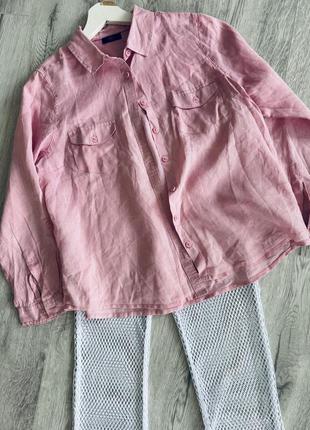 Сорочка рубашка блуза льон лляна zara m&co7 фото