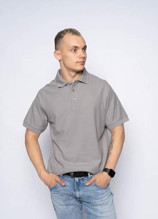 Серая футболка поло мужская, летняя красивая модная брендовая рубашка-поло