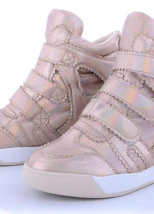 Ботинки сникерсы кроссовки кеды женские бежевые голографик размер 35,36,37,38,39