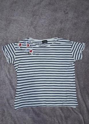 Футболка полоска вышивка