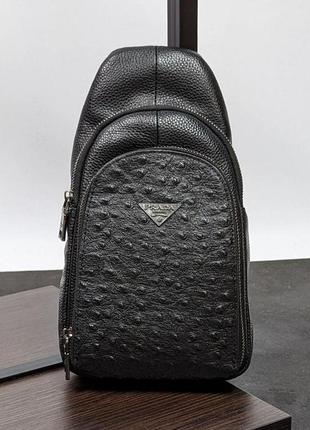 Мужская кожаная сумка слинг