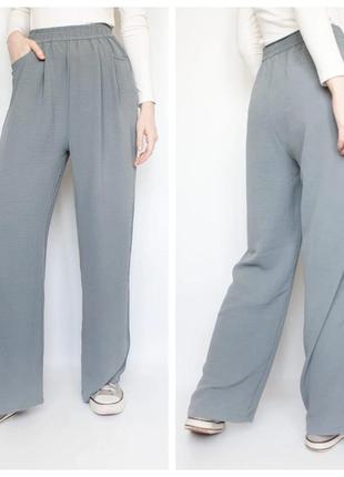 Классические графитовые серые спортивные штаны прямого кроя оверсайз базовые широкие унисекс на резинку