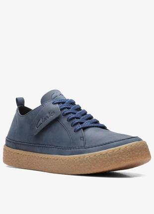 Нубукові кросівки clarks barleigh lace navy