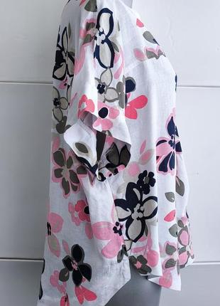 Лляна сорочка , блуза marks&spencer з квітковим принтом3 фото