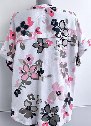 Лляна сорочка , блуза marks&spencer з квітковим принтом5 фото