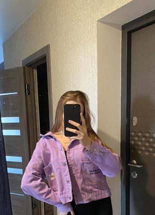 Фиолетовая джинсовка1 фото