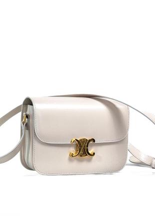 Женская сумка celine claude crossbody bag white белая2 фото