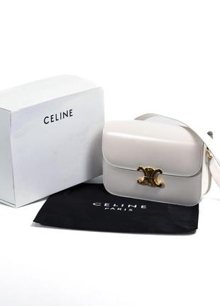 Жіноча сумка celine claude crossbody bag white біла8 фото