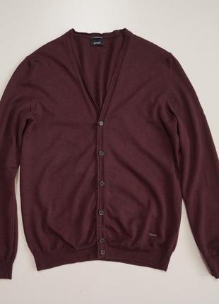 Кардиган чоловічий joop колір темно-бордовий 100% вовна мериноса розмір м