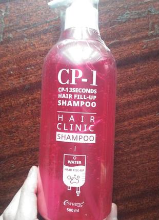 Шампунь для гладкості волосся відновлюючий esthetic house cp-1 3seconds hair fill-up shampoo 500ml