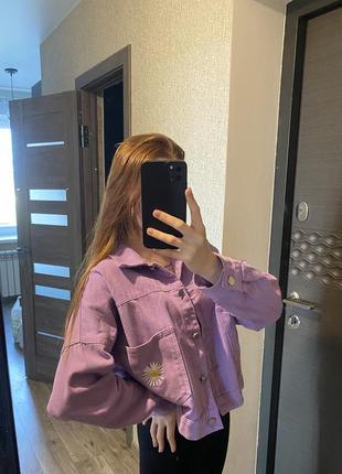 Фиолетовая джинсовка6 фото