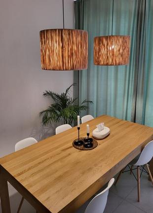 Люстра абажур з рафії