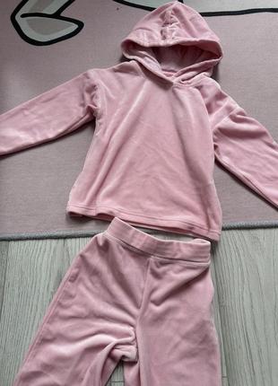 Костюм велюр рожевий 104