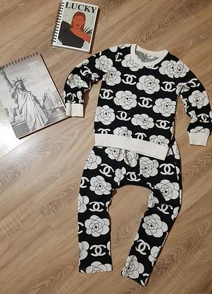 Стильный, модный спортивный костюм шанель на девочку