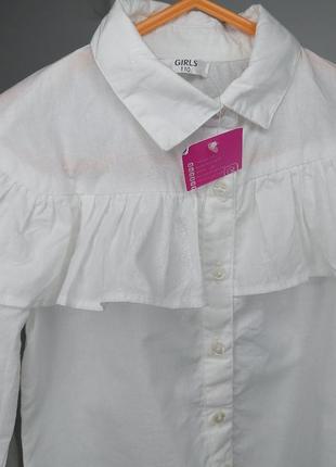 Новая рубашка рубашка белая на девочку 110см 4-5роков хлопок2 фото